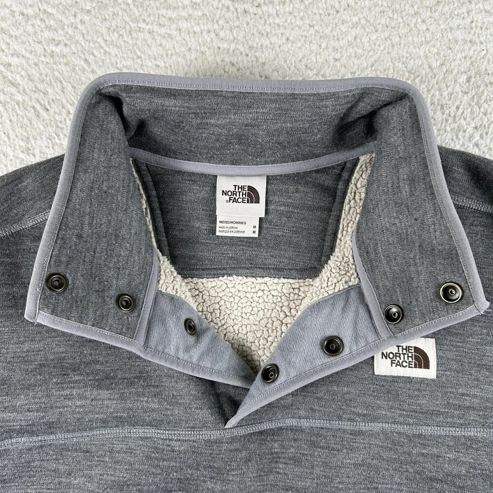 The North Face Sweatshirt Mens Medium Patrol Sherpa Lined Snap Mock Neck Fleece